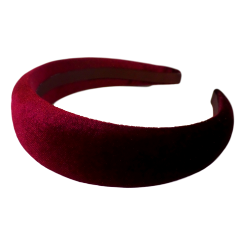 Headband Padded Velvet Burgundy 324