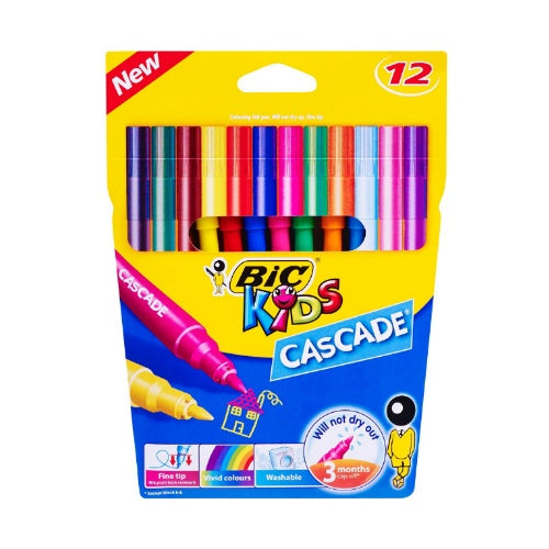 BIC Kids Cascade Fine Tip Textas 12 pack