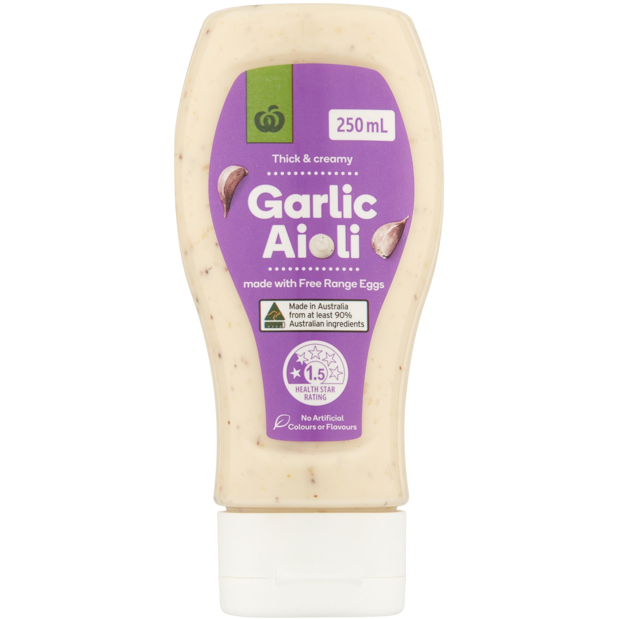 Woolworths Thick and Creamy Garlic Aioli 250mL