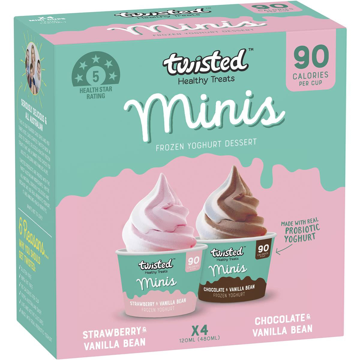 Twisted Healthy Treats Minis Frozen Yoghurt Desserts 4 Pack