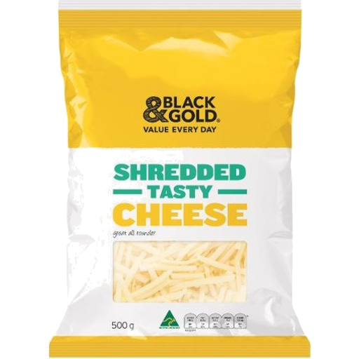 Black and Gold Australian Shredded Tasty Cheese 500g