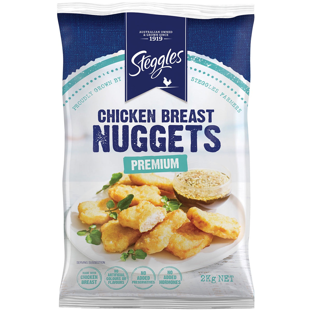 Steggles Chicken Breast Nuggets Premium 2kg