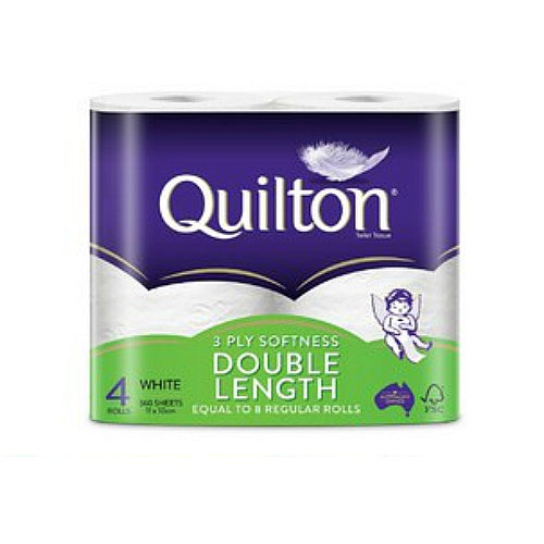 Quilton Toilet Paper Double Length 4 rolls 3ply