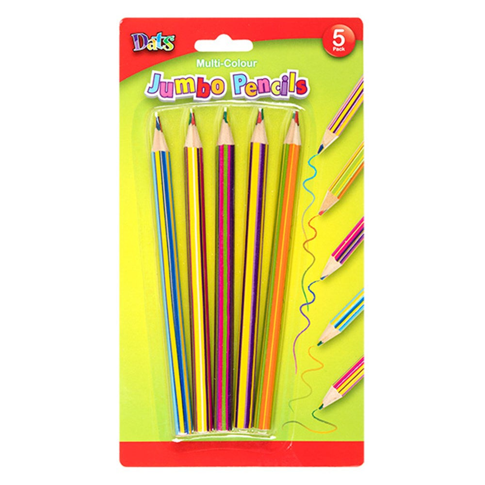 Dats Multi Colour Jumbo Pencils 5pk