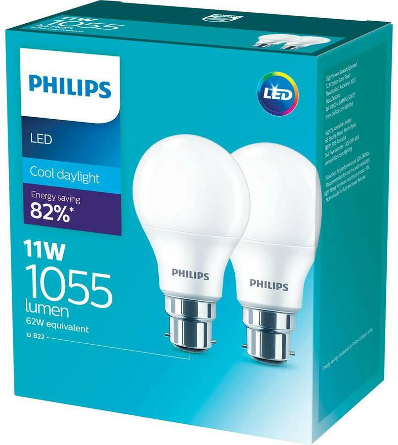 Phillips LED 806 lm Cool Daylight BC Globes 2 pack