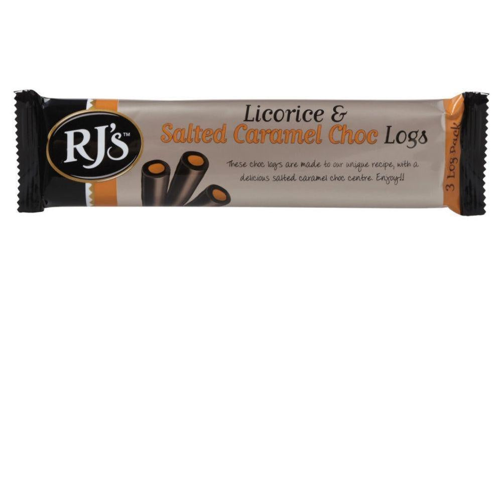 RJ's Licorice and Salted Caramel Choc Logs 120g