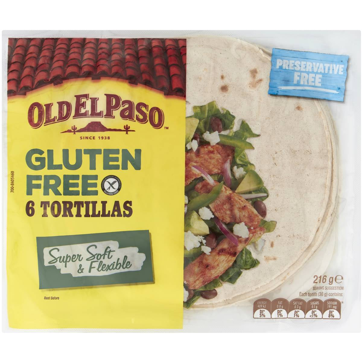 Old El Paso Gluten Free Tortillas 215g