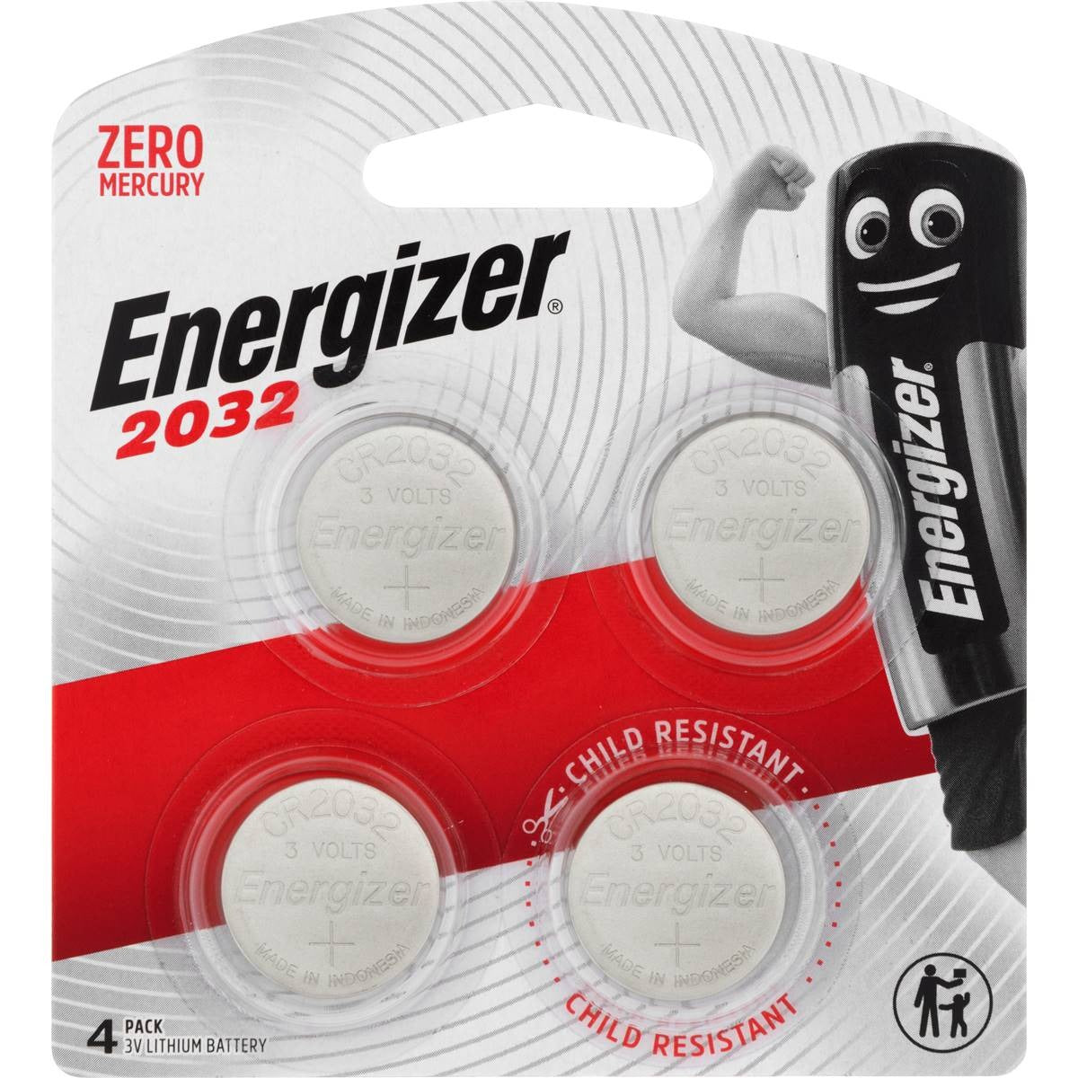 Energizer 2032 Lithium Button Battery 4 pack