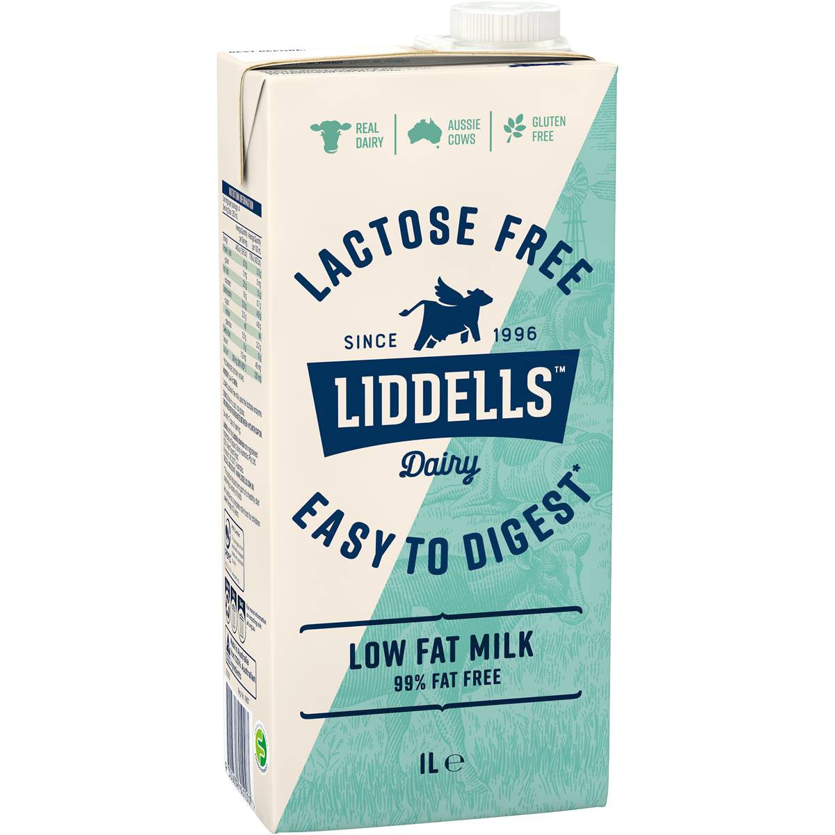 Liddells Dairy Lactose Free Low Fat Milk 1L