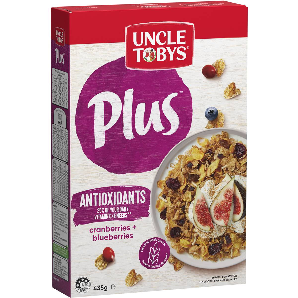 Uncle Tobys Plus Cranberries and Blueberries 435g