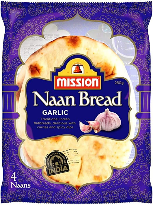 Mission Naan Bread Garlic 4 pack 280g