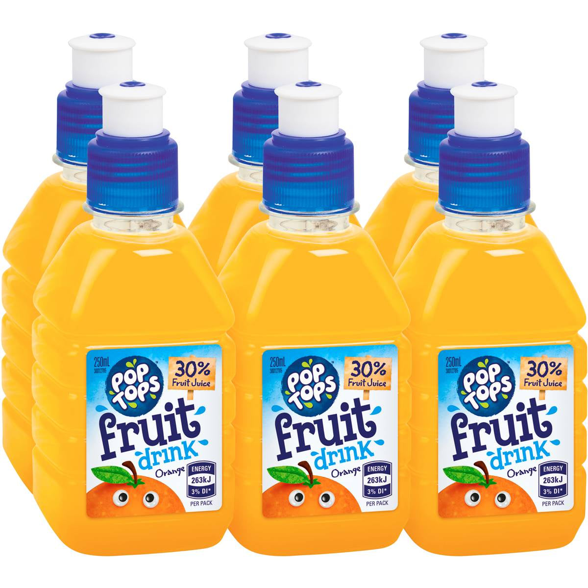 Pop Tops Fruit Drink Orange 6 pack