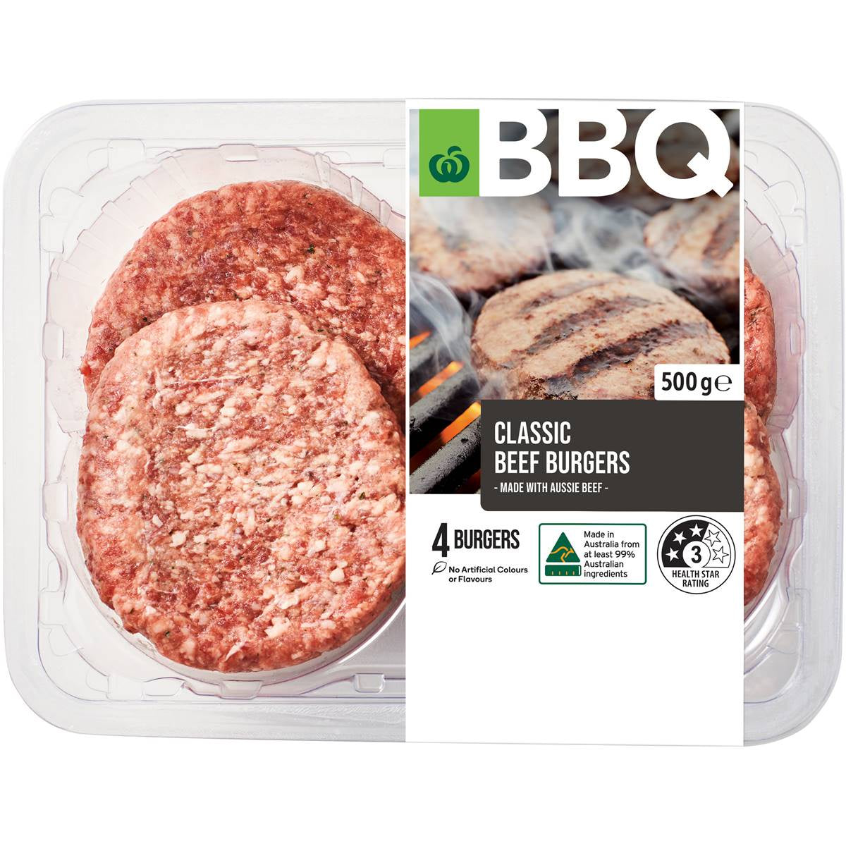 Woolworths Classic Beef Burger Gluten Free 2 pack