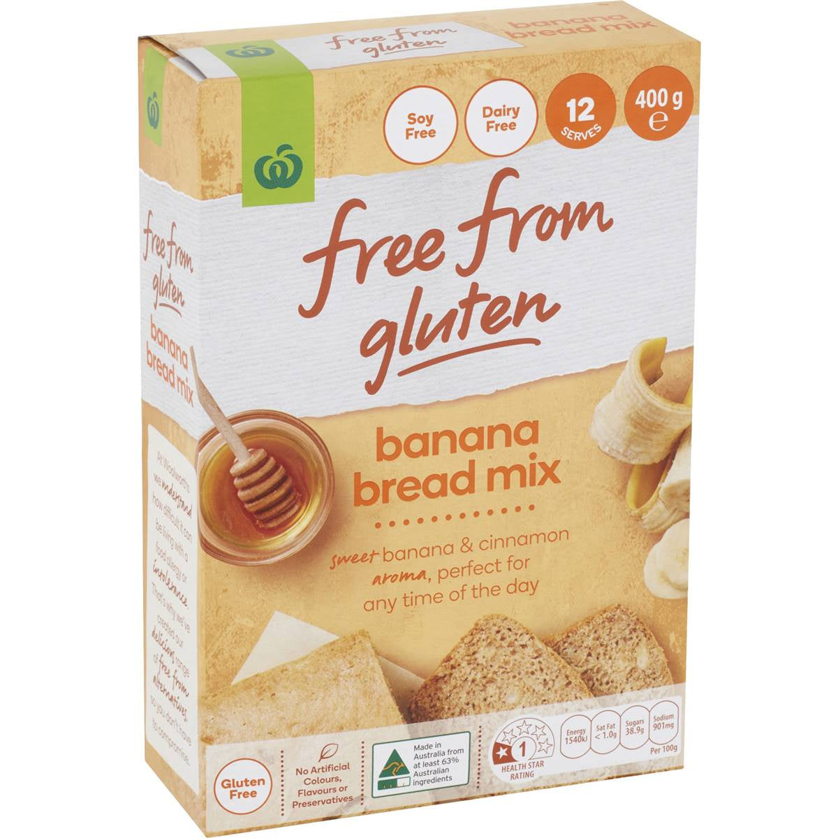 Woolworths Free From Gluten Banana Bread Mix 400g