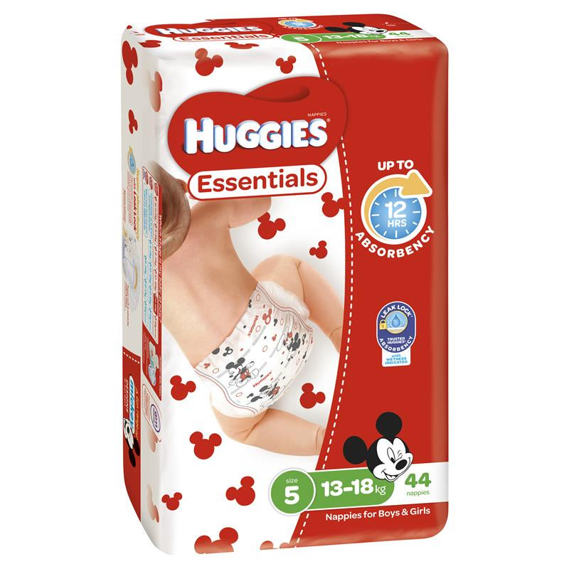 Huggies Essentials Nappies Size 5 13-18kg 44 pack