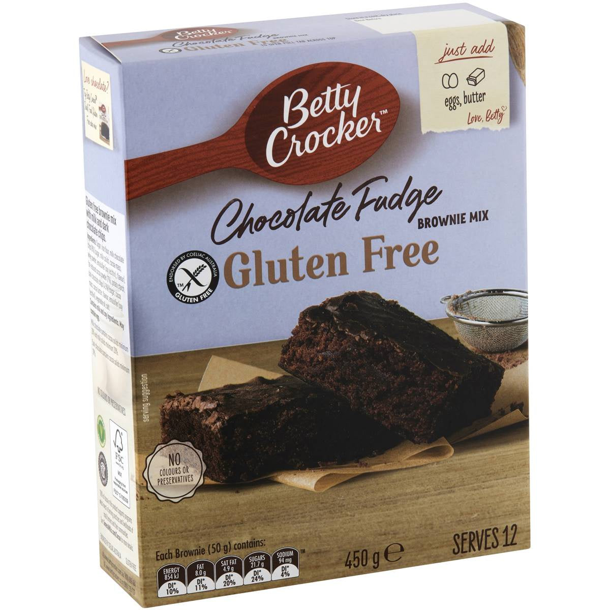 Betty Crocker GF Chocolate Fudge Brownie Mix 450g