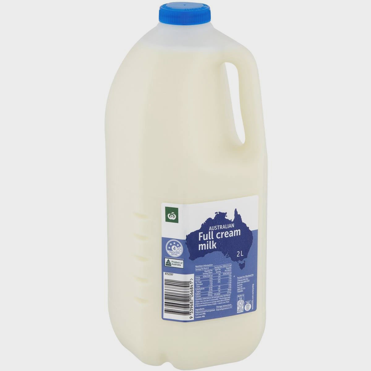 Woolworths Milk DR Full Cream 2L