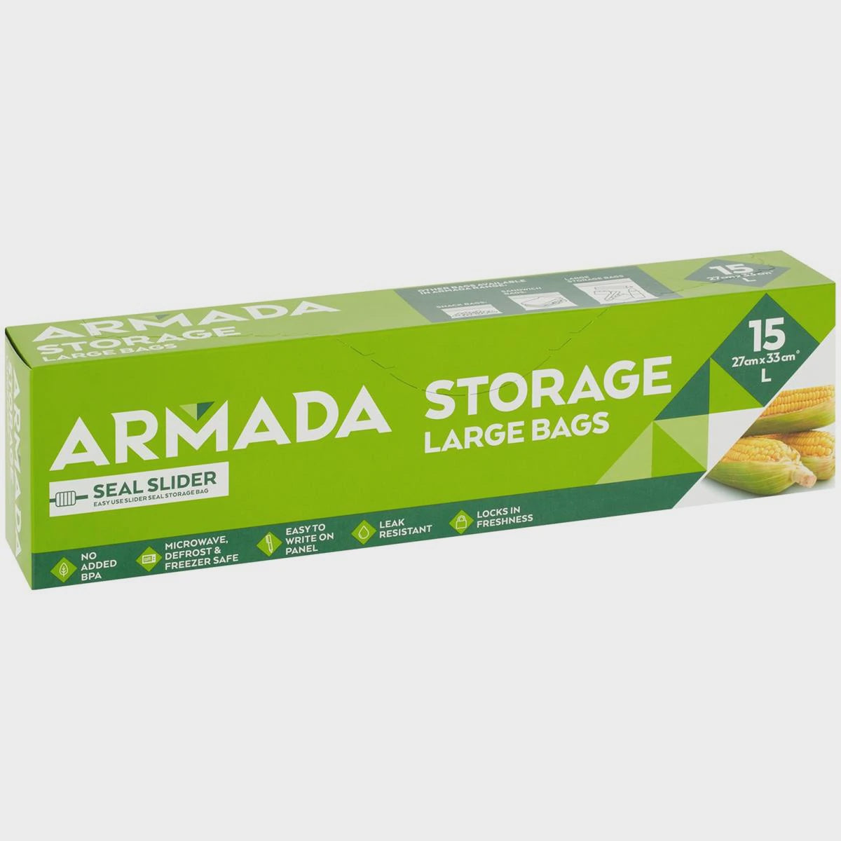 Armada Storage Large Bags Self Slider 27x33cm 15 pack