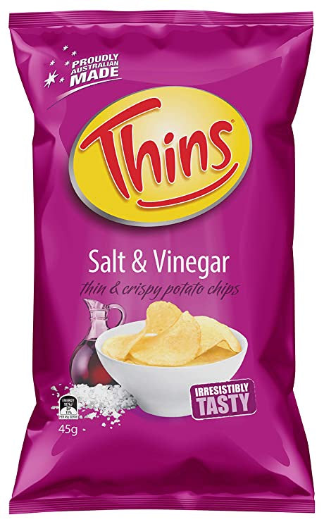 Thins Salt and Vinegar Chips 45g