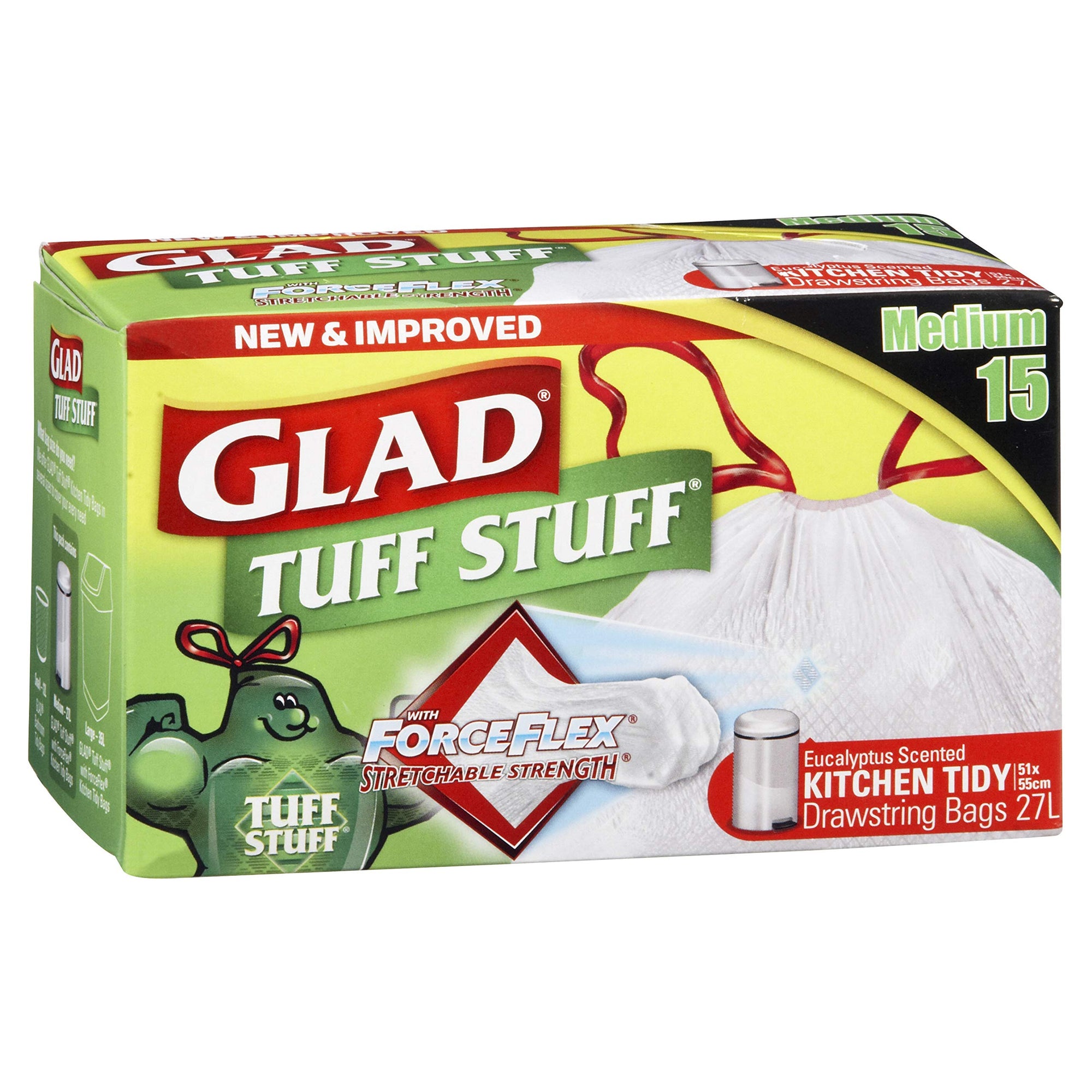 Glad Tuff Stuff Kitchen Tidy Bags 27L 15 pack