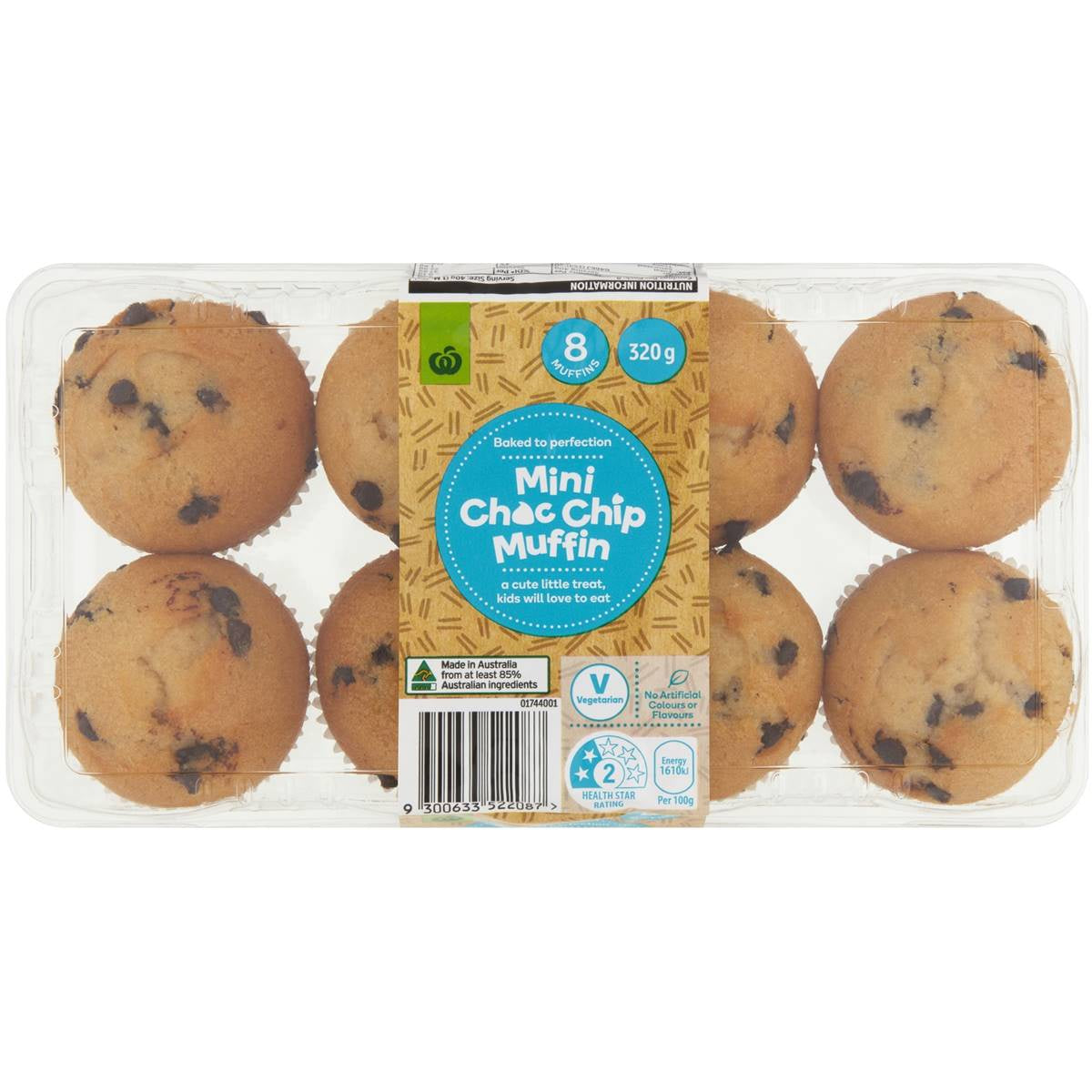 Woolworths Mini Choc Chip Muffins 8 pack