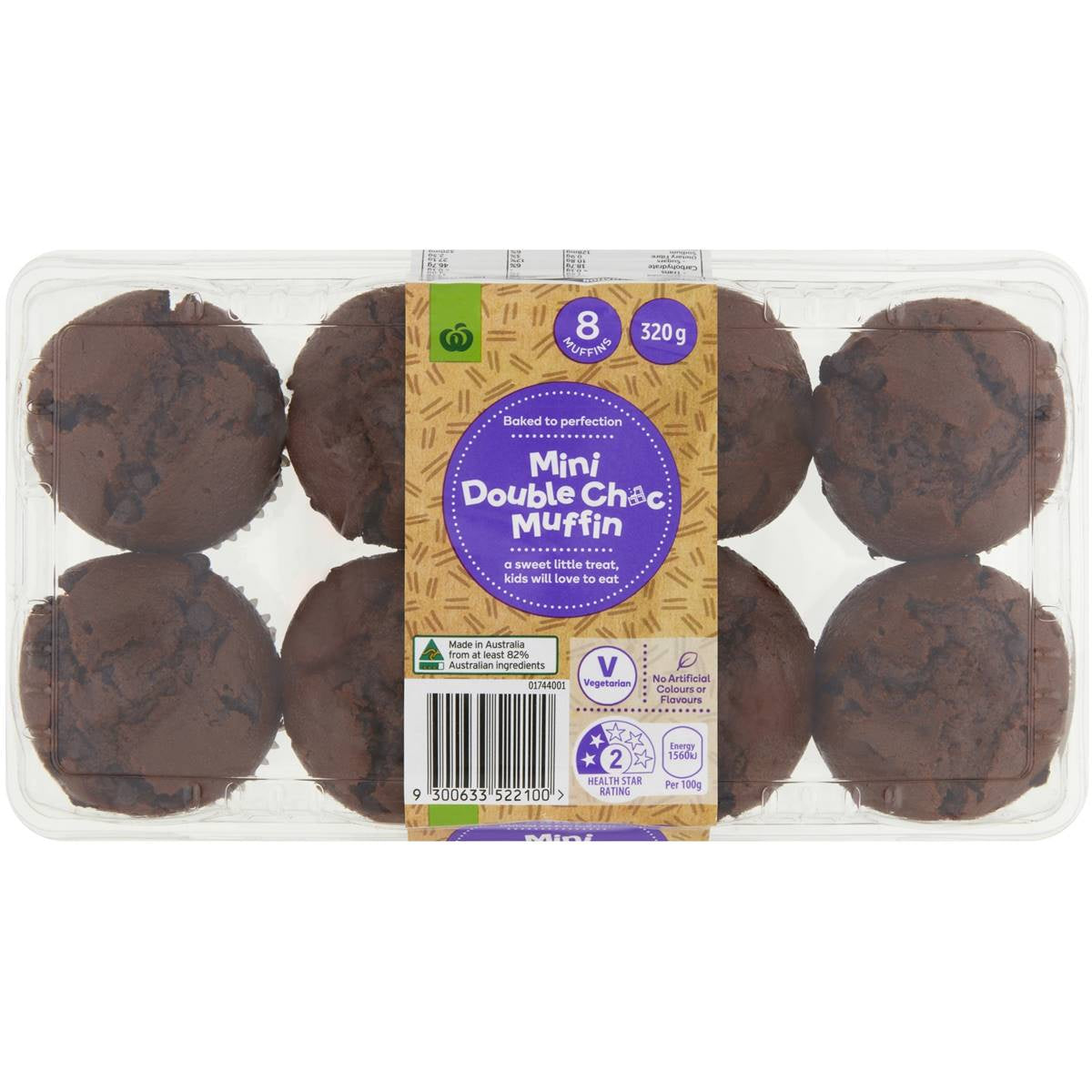 Woolworths Mini Double Choc Muffins 8 pack