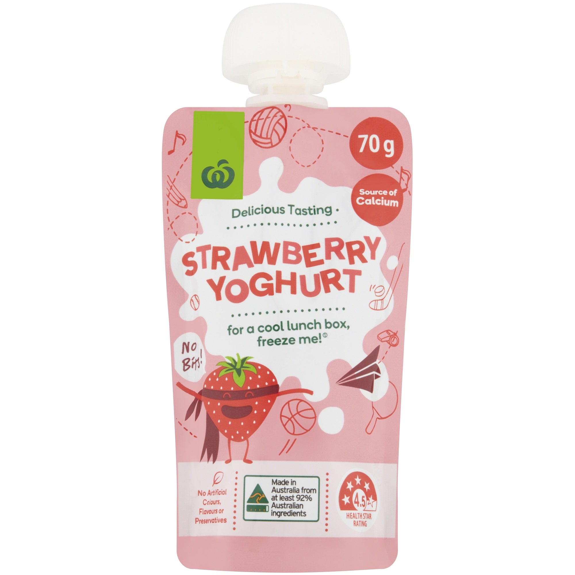 Woolworths Strawberry Yoghurt 70g