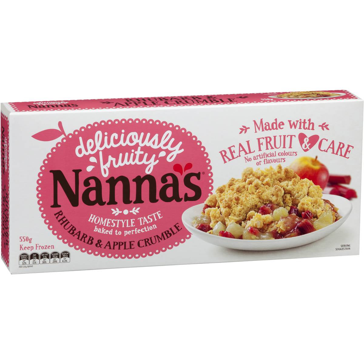 Nanna's Homestyle Rhubarb and Apple Crumble 550g