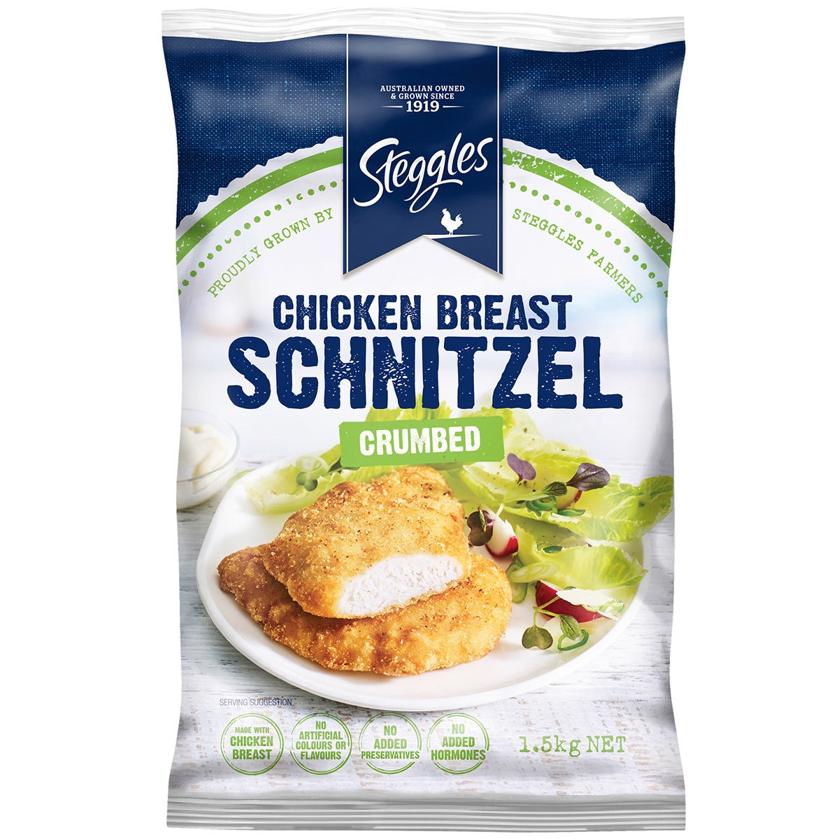 Steggles Chicken Breast Schnitzel Crumbed 1.5kg