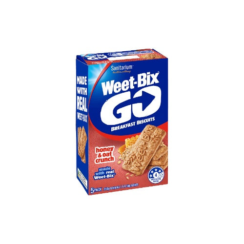 Weet-bix Go Breakfast Biscuits Honey and Oat Crunch 5 pack