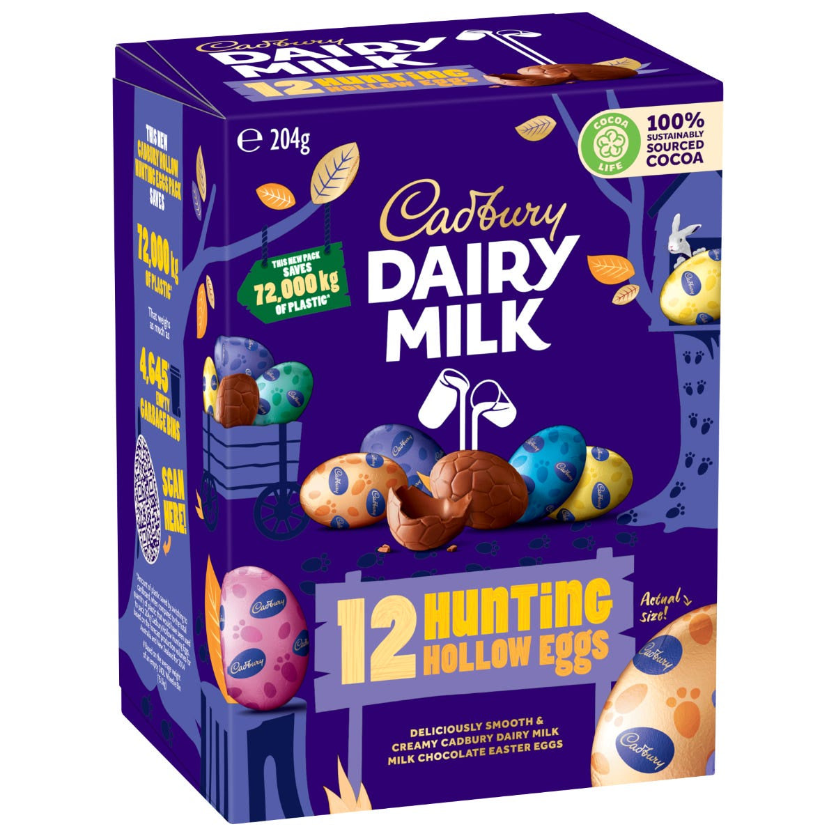 Cadbury Dairy Milk Hollow Hunting Eggs 204g