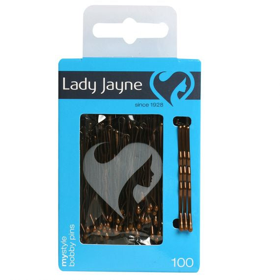 Lady Jayne Brown Bobby Pins 100 pack