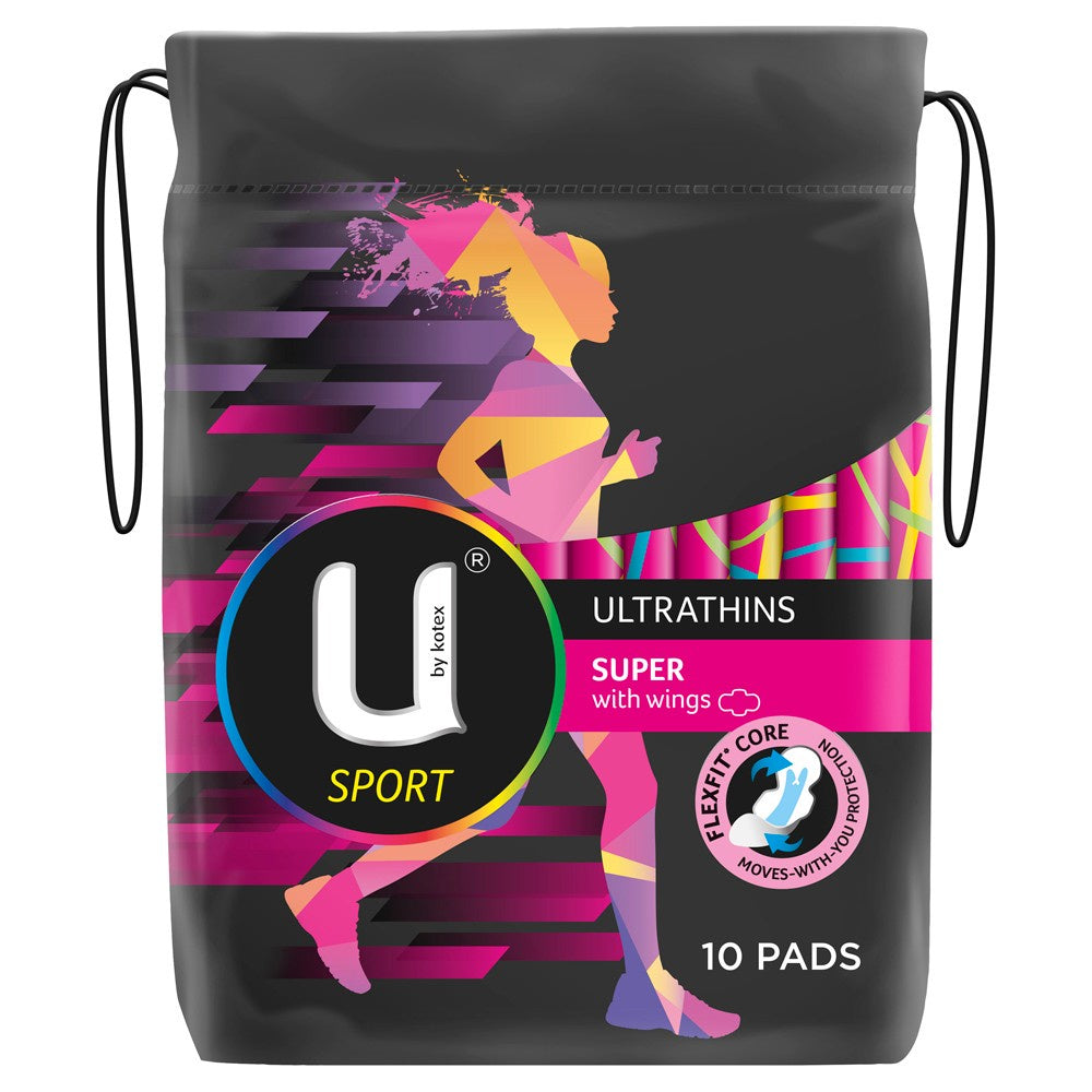 U by Kotex Sport Ultrathins Super with Wings 10 pack