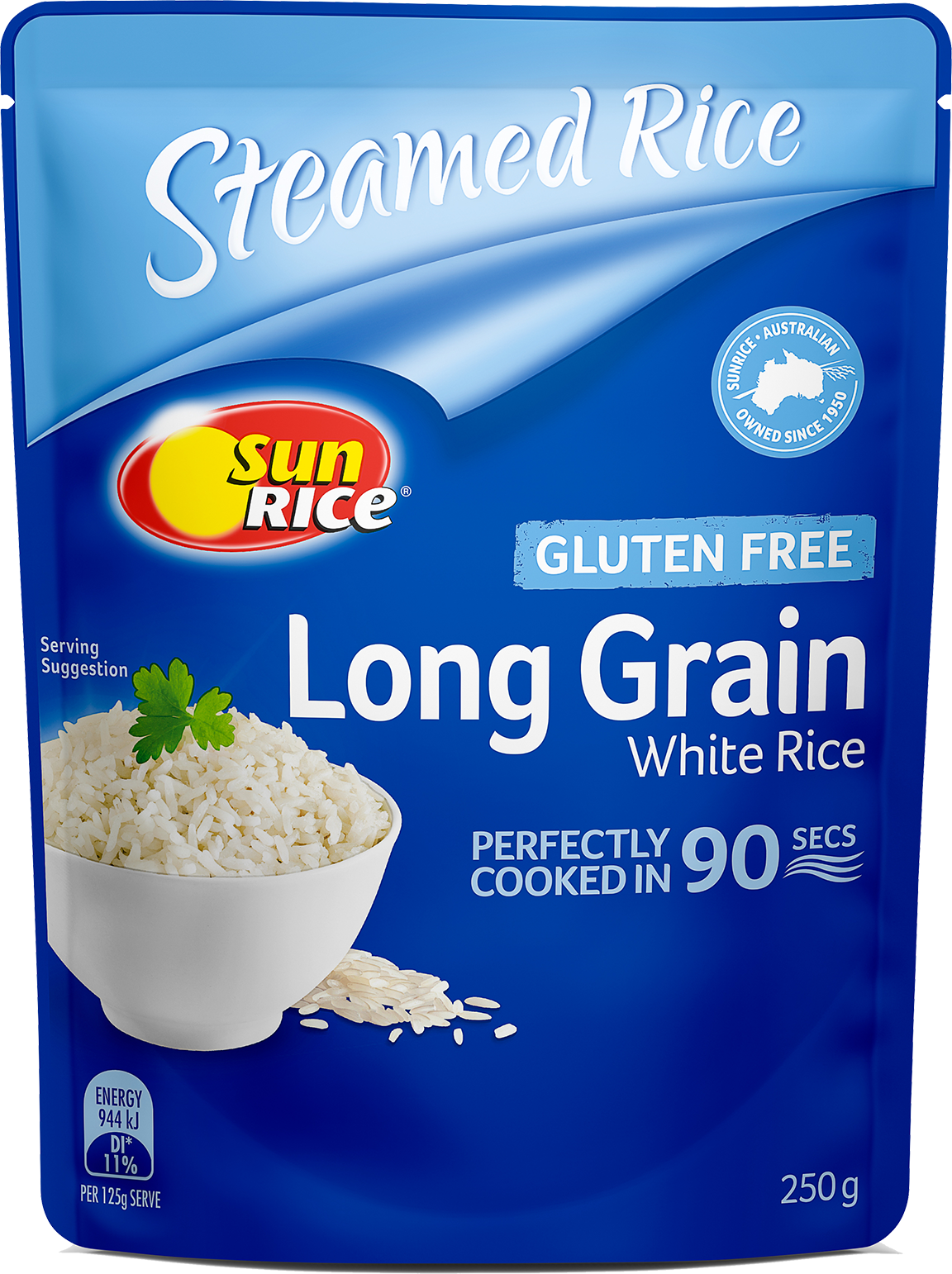 Sun Rice Steamed Rice Long Grain White 250g