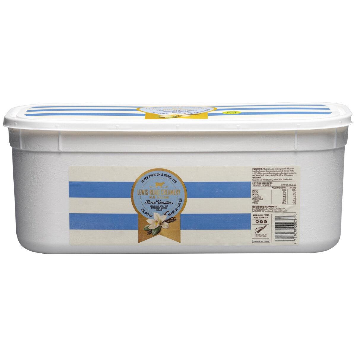 Lewis Road Three Vanillas Ice Cream 5L