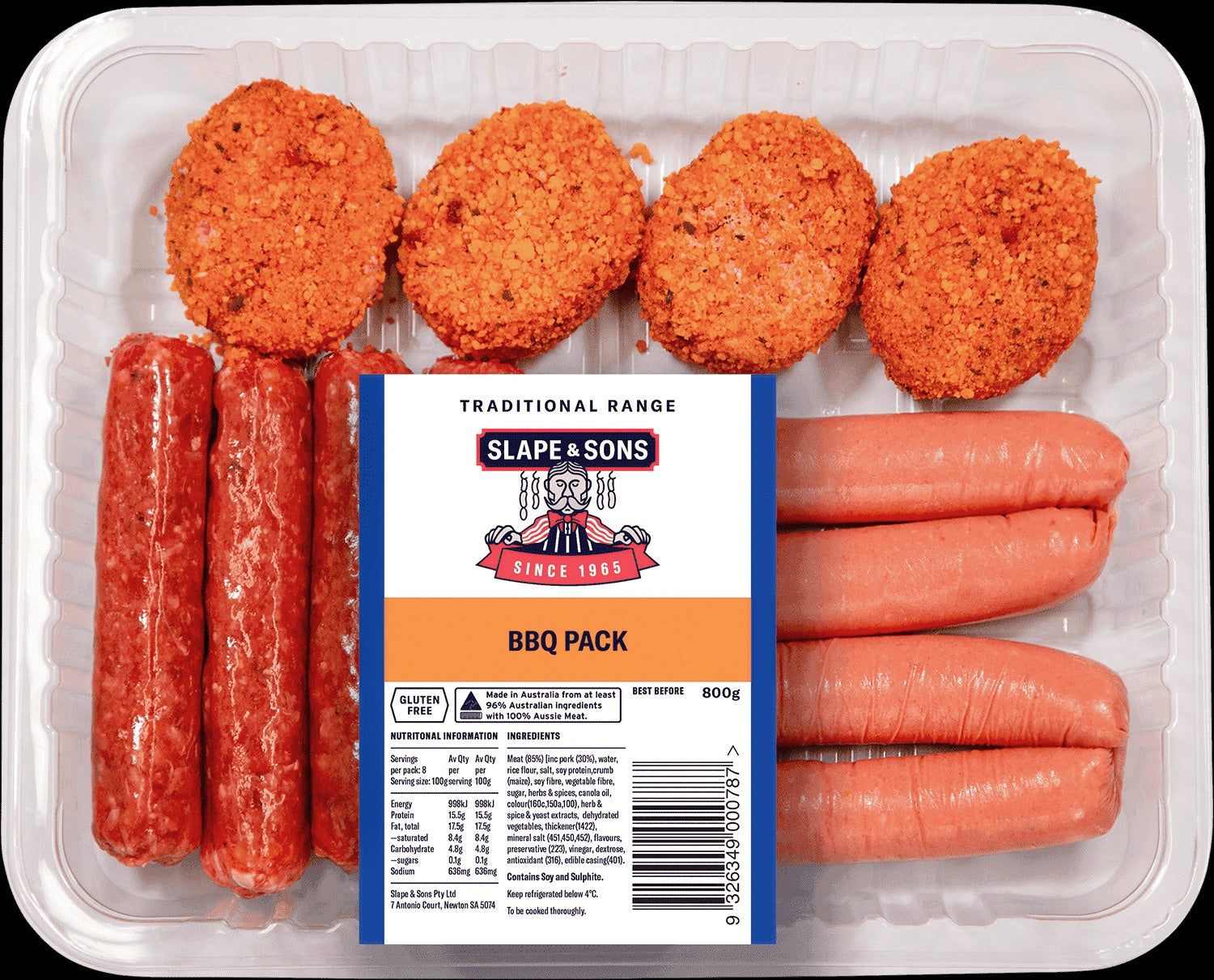 Slape & Sons BBQ Sausages 6 Pack 480g