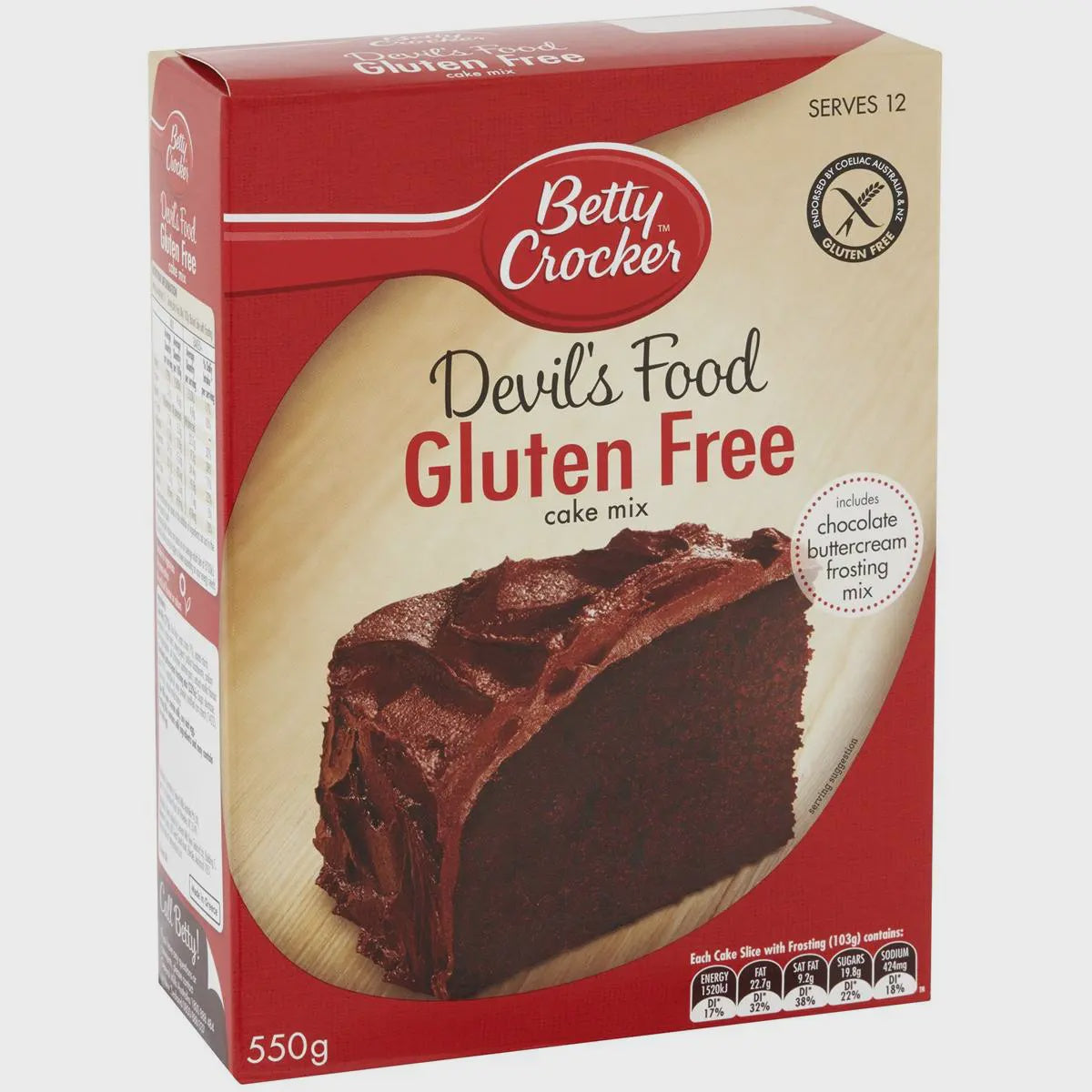 Betty Crocker Devils Food Cake Mix Chocolate Gluten Free 550g