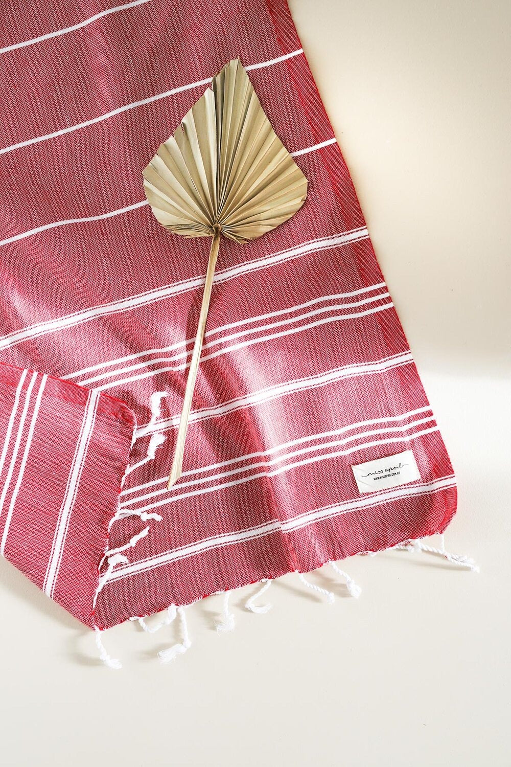 Miss April Classic Turkish Cotton Hand Towel Red