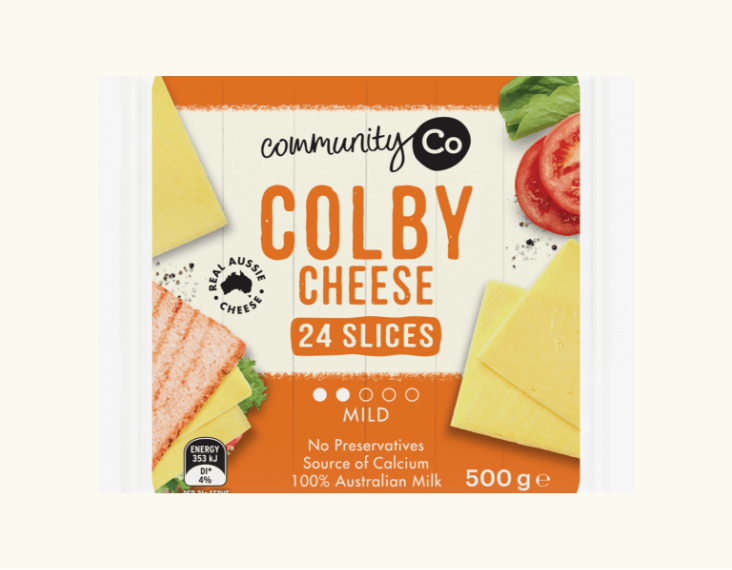 Community Co Colby Cheese Slices 24 Slices 500g