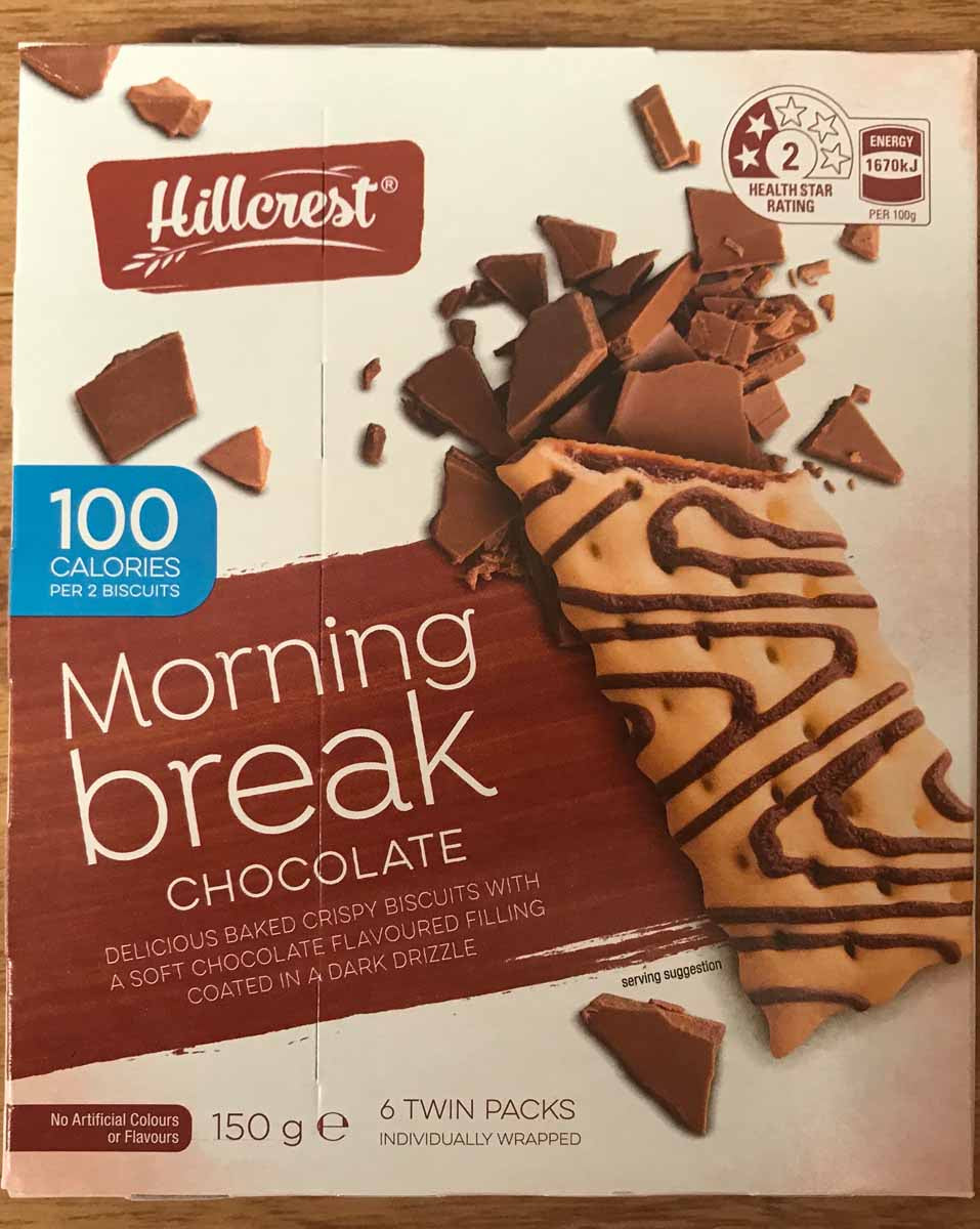 Hillcrest Morning Break Bar Chocolate 125g