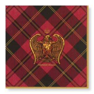 Manor Road Eagles on Tartan Cocktail Napkins 20 Pack