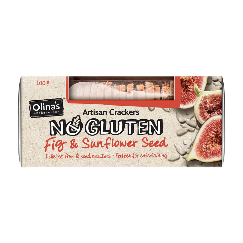 Olina's Gluten Free Sunflower Seed and Fig Cracker 100g