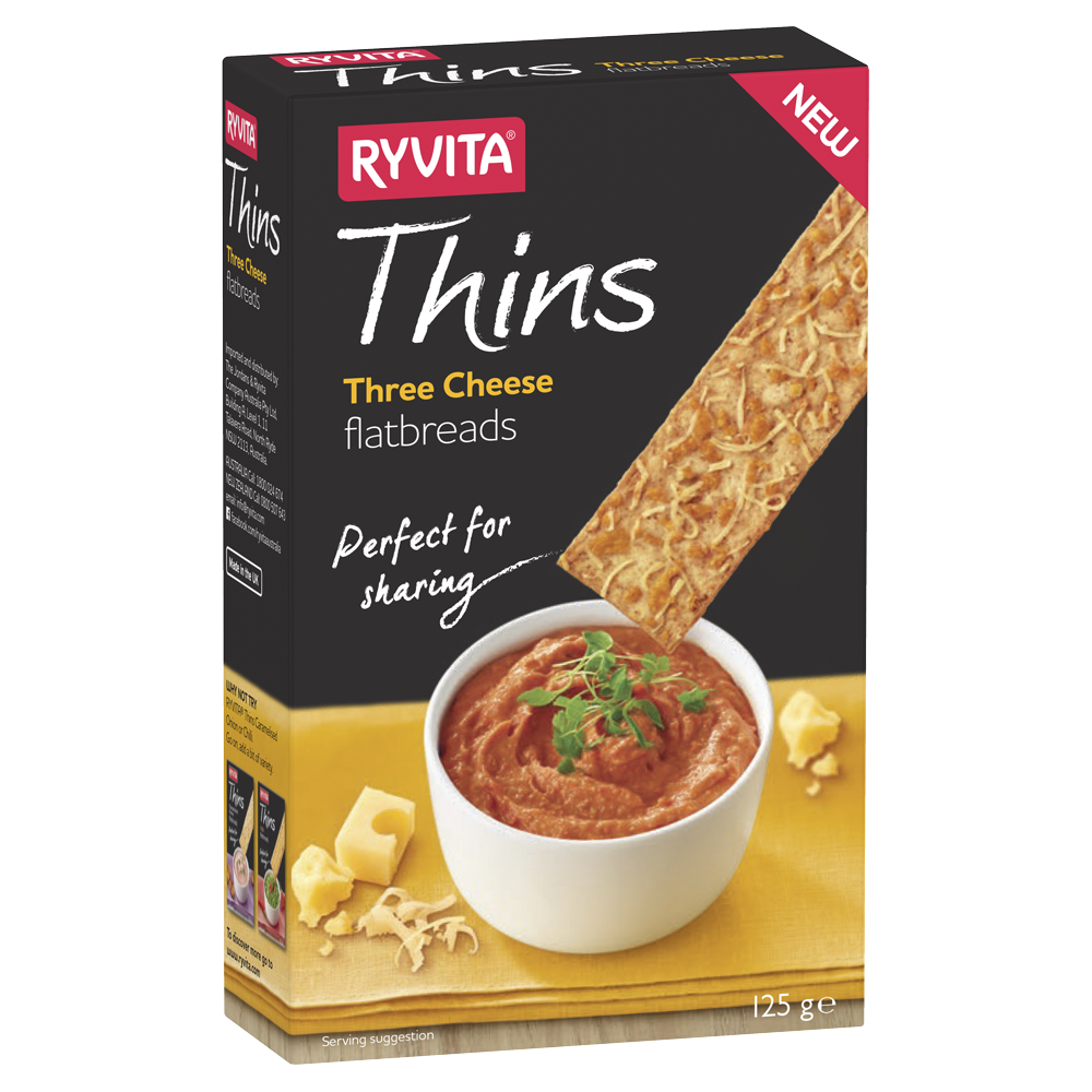 Ryvita Thins Three Cheese 125g