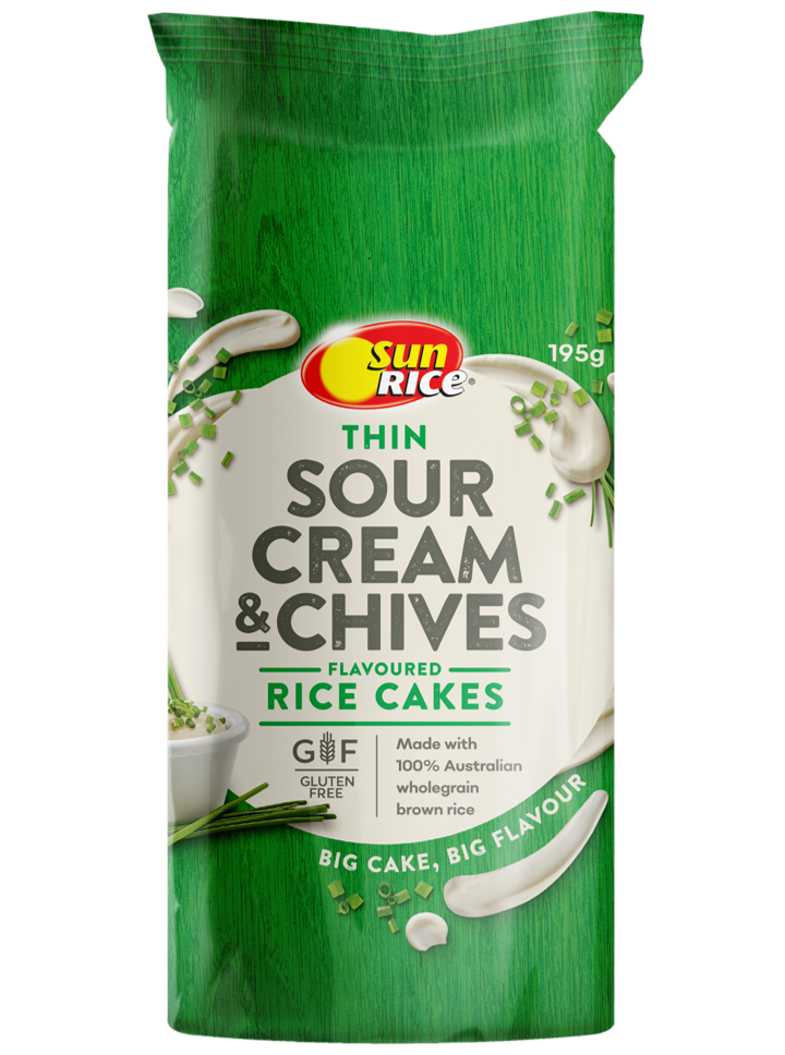 Sun Rice Sour Cream and Chives Thin Rice Cakes 160g