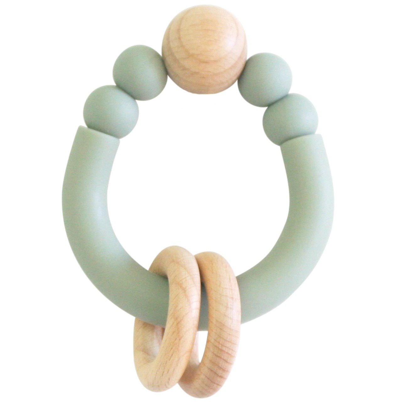 Alimrose Remy Beechwood Silicone Teether-Sage