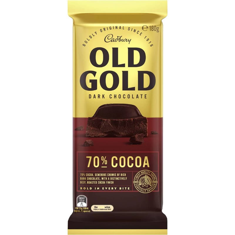 Cadbury Old Gold Dark Chocolate 70% 180g