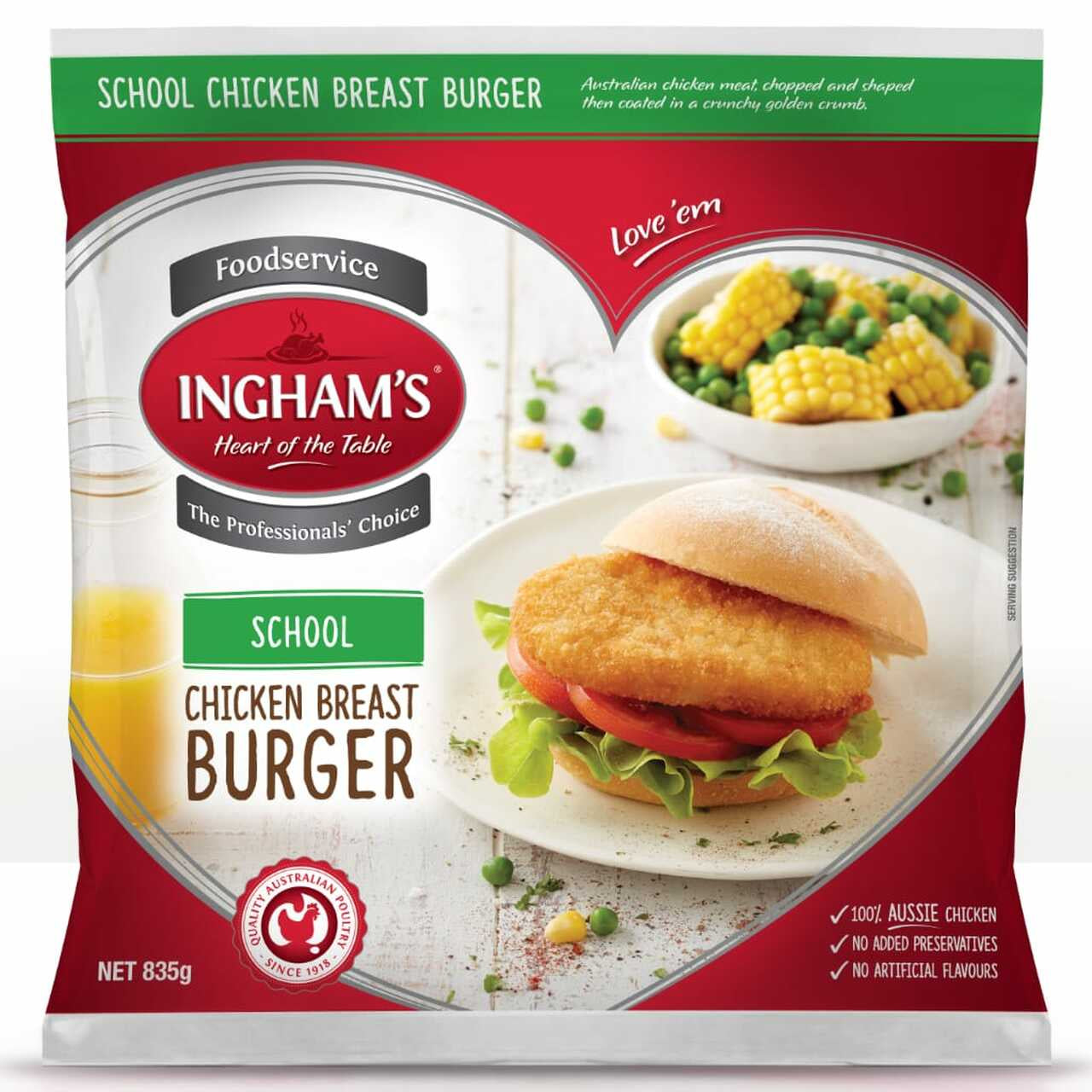 Ingham's Original Chicken Burger 835g