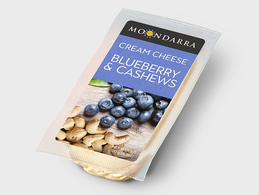 Moondarra Cream Cheese Blueberry and Cashews 120g