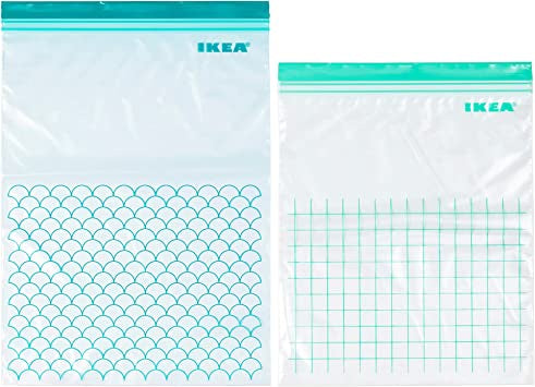 Istad Resealable Bag Turquoise 30 Pack - 15 x 4.5L & 15 x 6L