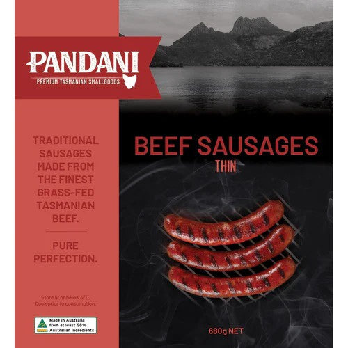 Pandani Beef Sausages Thin 500gm